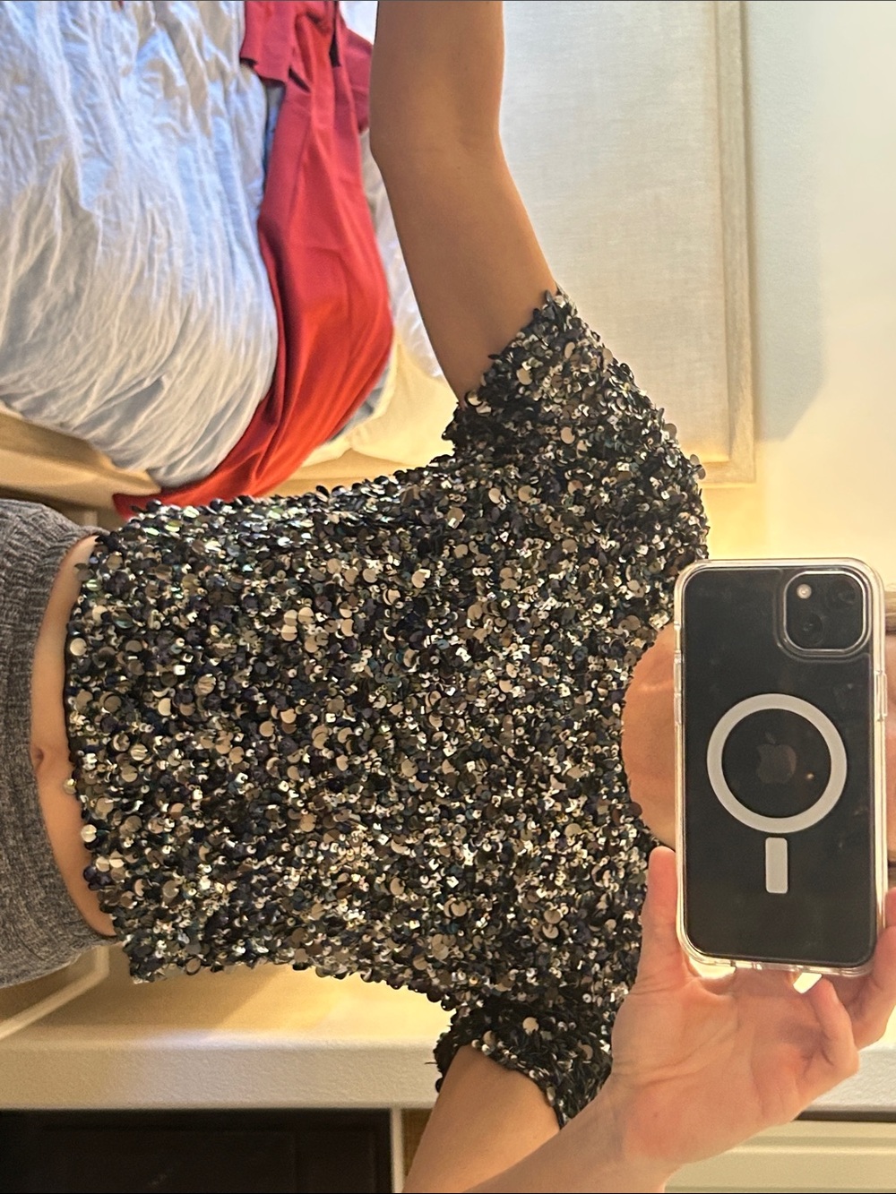 Haute Hippie Sequin Top - Black & Silver - Picture 10 of 11